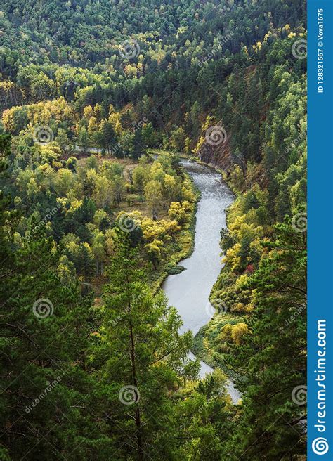 Autumn Landscape With A View Of The River Yesaulivka Top View