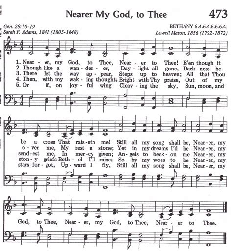 Nearer My God To Thee Hymn Satb Gospel Song Lyrics Hymn Music Great