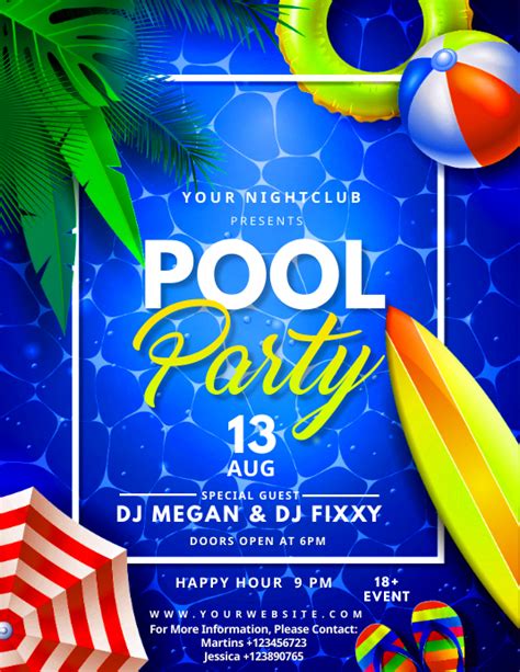 Plantilla De Pool Party Invitations For Adults Postermywall