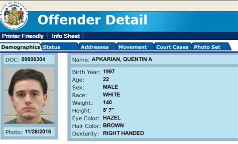 Wisconsin Inmate Details Inmatesearchinfo Com