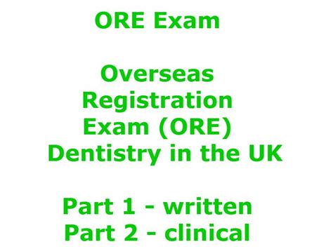 overseas registration exam ore    ore