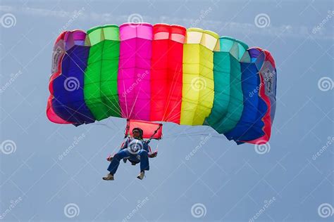 Parachutist Demonstrate Jumping From Airplane Editorial Photo Image