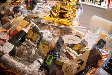 Big Christmas Basket Full Of Luxury Food And Drink Delicatessen For