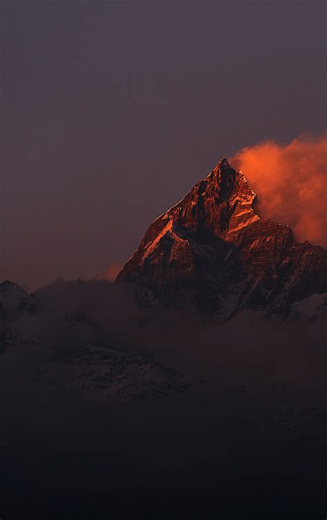 840x1336 Nepal Mountains In Sunset 840x1336 Resolution Wallpaper Hd
