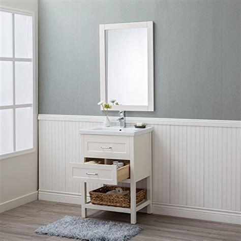 Browse a large selection of bathroom vanity designs, including single and double vanity options in a wide range of sizes, finishes and styles. 24 inch White Single Bathroom Vanity Drawers with ...