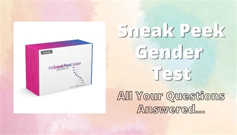 Sneak Peek Gender Test All Of Your Questions Answered