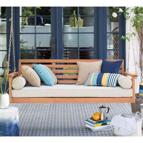 Belham Living Cari Bay Deep Seating Porch Swing Bed With Cushion From