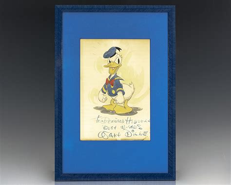 Original Walt Disney Signed Donald Duck Drawing By Disney Walt
