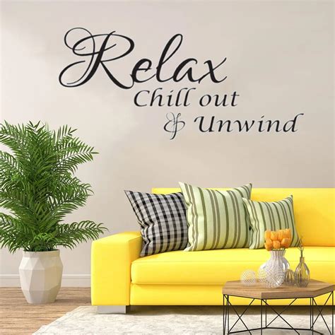 Relax Chill Out And Unwind Wall Quote Sticker Bedroom Lounge Bathroom