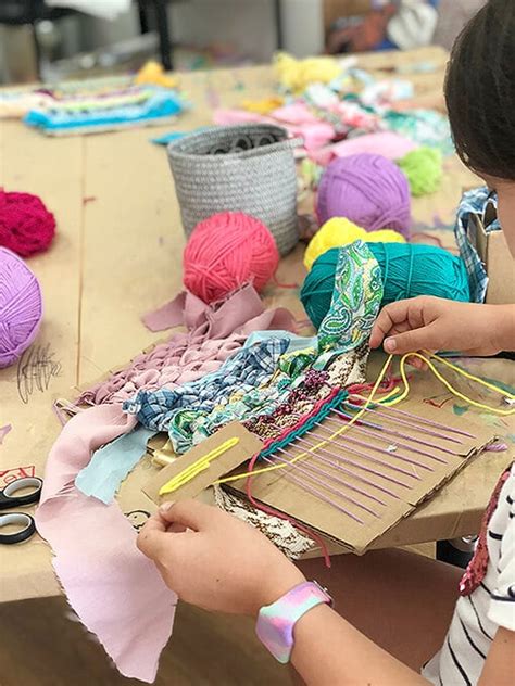 How To Create A Simple Weaving For Kids With Fabric A Cardboard Loom