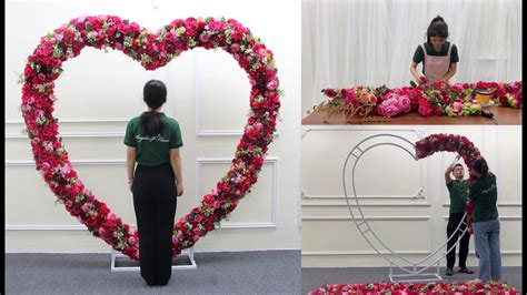 Love Wedding Arch Decoration Heart Shaped Youtube