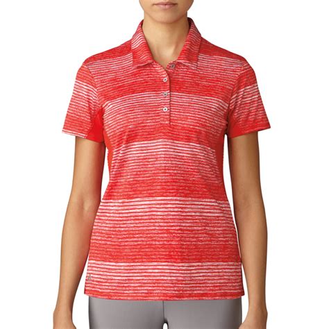 Adidas 3 Stripe Ladies Polo Shirt Red Free Delivery Aus Wide Golf
