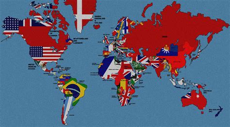 A Mostly Accurate World Map Depicting All Flags Of The