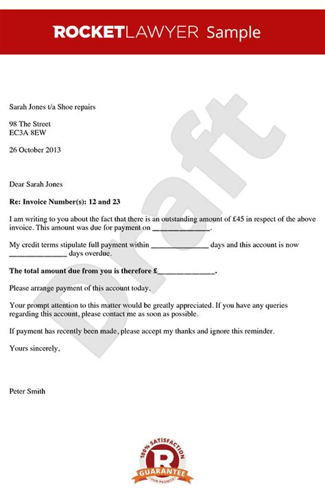 late payment letter debt recovery letter overdue