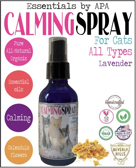 The top natural remedies for fleas on cats and which essential oils are toxic for felines. Organic Calming Spray for Cats | Essential oil scents ...