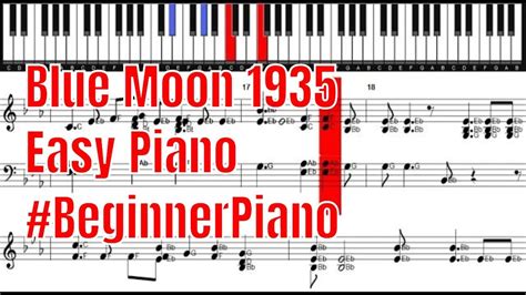 Blue Moon 1935 Easy Piano Easy Piano Piano Blue Moon