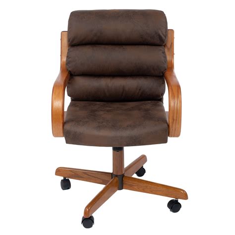 Alll Wood Furniture Solid Wood Rolling Caster Dining Chair With Tilt