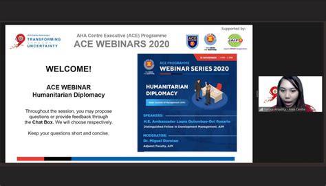 Vol Ace Webinar Humanitarian Diplomacy Aha Centre The Column