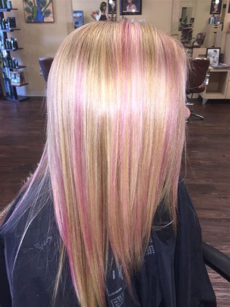 Pink Blonde Hair Pink Blonde Hair Straight Blonde Hair Blonde Hair With Pink Highlights