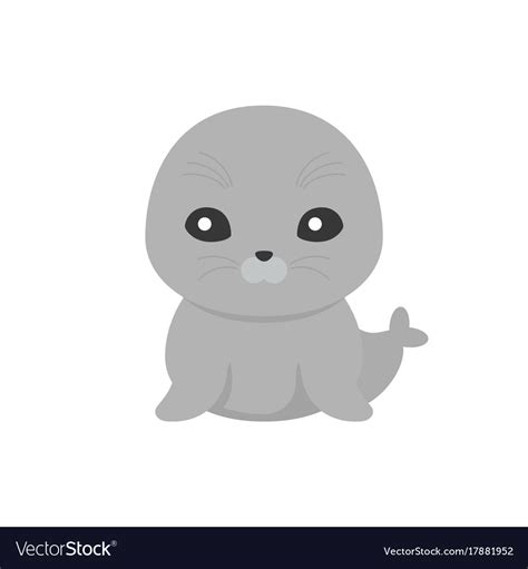 Cute Seal Cartoon Character Royalty Free Vector Image
