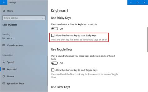 Windows 10 Disable The Sticky Keys Warning And Beep