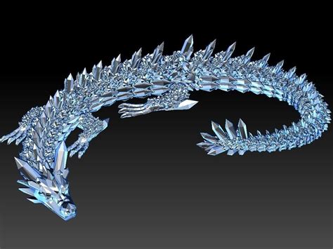 Articulated Crystal Dragon Flexi Crystal Dragon 3d Print 3d Model 3d