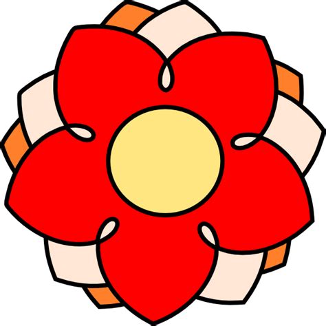Red And Orange Cartoon Flower Clip Art At