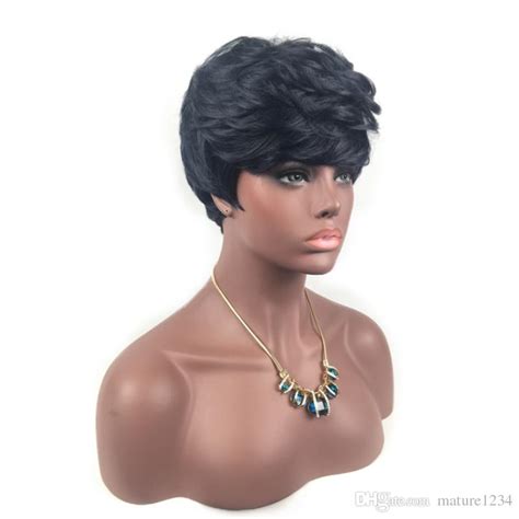 Hotkis 100 Human Hair Black Short Curly Wigs Afro Curly Wigs Glueless