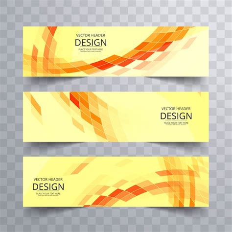 Yellow Geometric Banners Vector Free Download