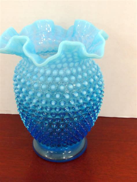 Blue Fenton Hobnail Vase