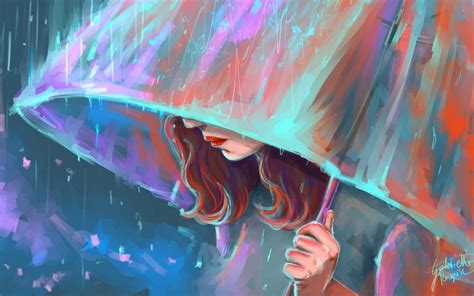 Girl In Rain Wallpaper Wallpaper Wide Hd