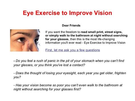 Eye Exercise To Improve Vision