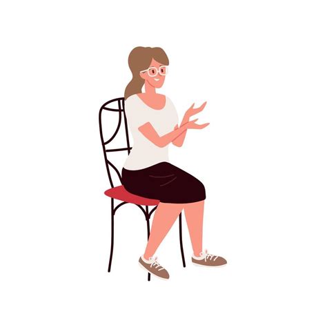 Woman Sitting On Chair 11212592 Vector Art At Vecteezy