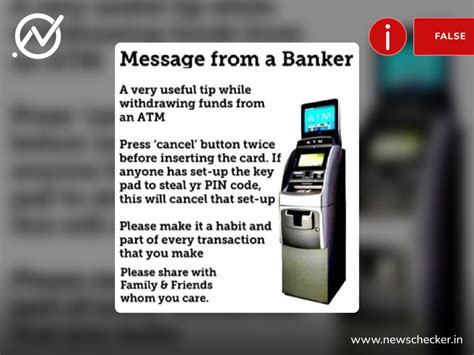 Fact Check Pressing Cancel Button Twice In Atm Will Prevent Pin Theft