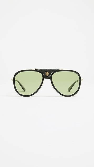 gucci web block leather pilot sunglasses shopbop