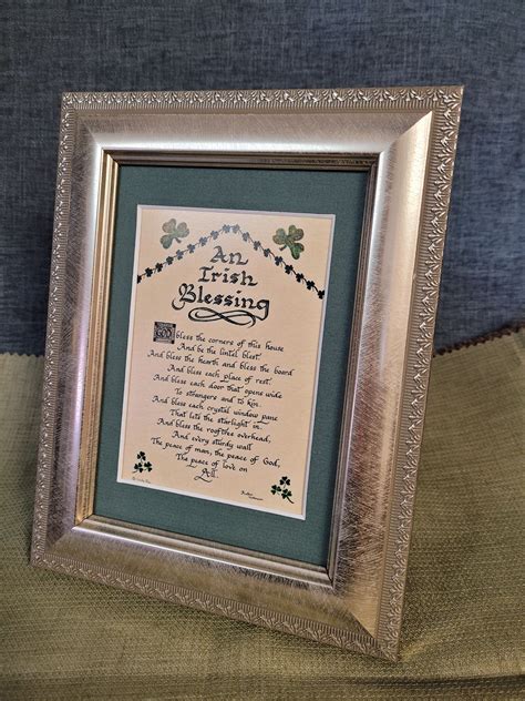 An Irish Blessing Mini Calligraphy Print Framed And Matted For St