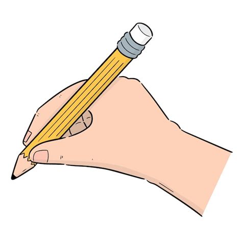 Conjunto De Mão Escrevendo Com Lápis Vetor Premium