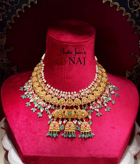 21 Most Beautiful Traditional Gold Necklace Haram Designs South