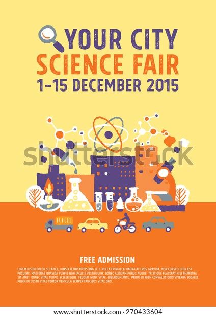 Science Fair Poster Concept Freehand Drawing Vector Illustration
