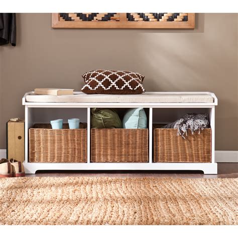Beachy bath tropical bathroom tampa an elegant storage tower that will help you to save space in your small bathroom and, at the same time, make it more practical. Shop Harper Blvd Lima White Entryway Storage Bench - Free ...