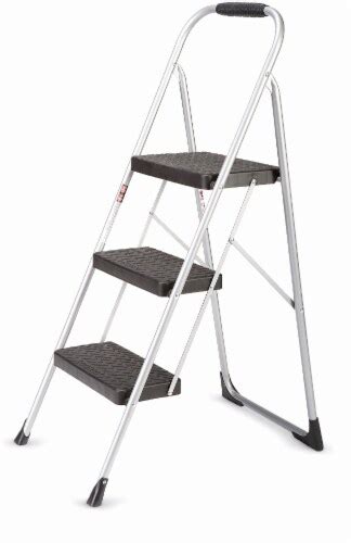 Cosco® 3 Step Big Step Folding Step Stool With Rubber Hand Grip
