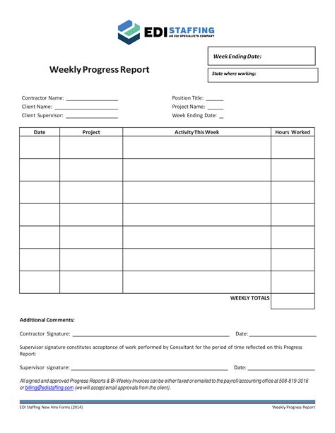 Weekly Progress Report Templates At Allbusinesstemplates Com Gambaran