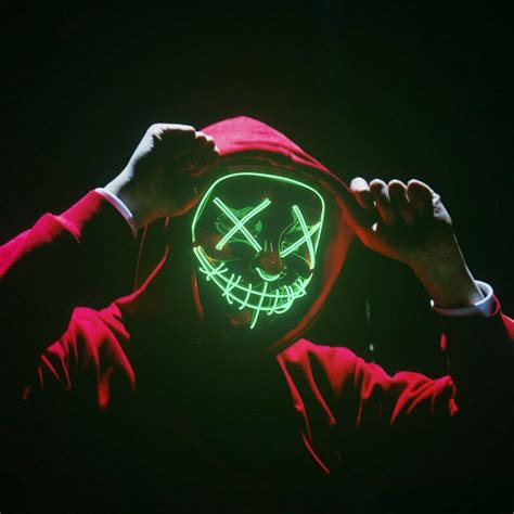 Halloween Led Glow Mask 3 Modes Light Up The Purge Movie
