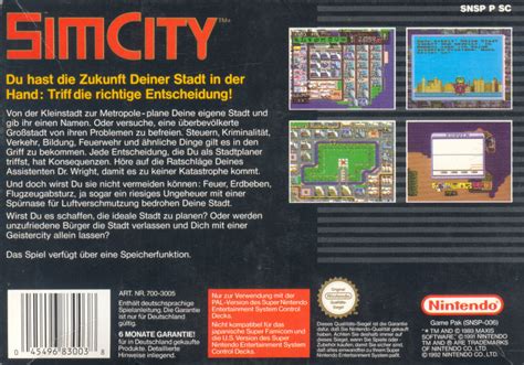 Simcity 1991 Snes Box Cover Art Mobygames