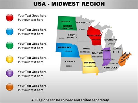 Usa Midwest Region Country Powerpoint Maps Powerpoint Presentation