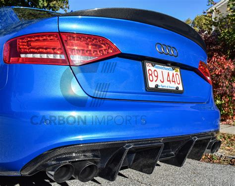 audi s4 a4 s line 2009 2012 b8 carbon fiber diffuser carbon imports