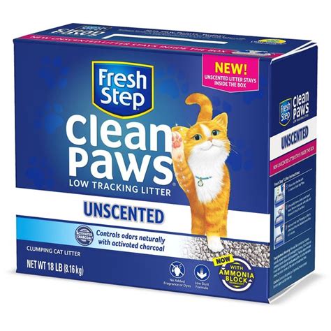 Fresh Step Clean Paws Simply Unscented Clumping Clay Cat Litter 18 Lb