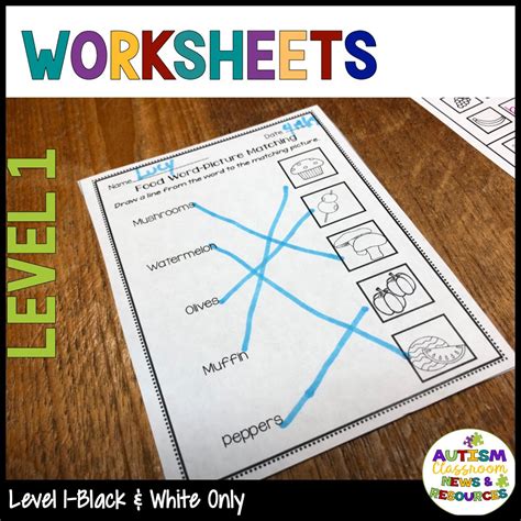 Functional Sight Words Reading Comprehension Worksheets Food Words