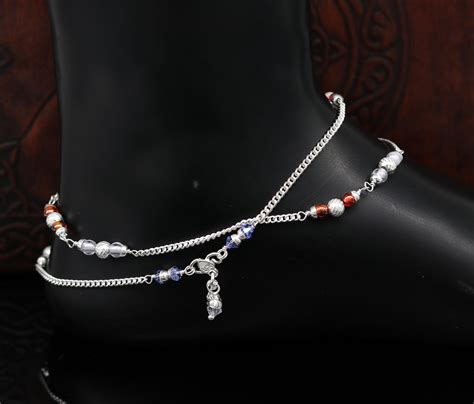 10 925 Solid Sterling Silver Gorgeous Ankle Bracelet Etsy