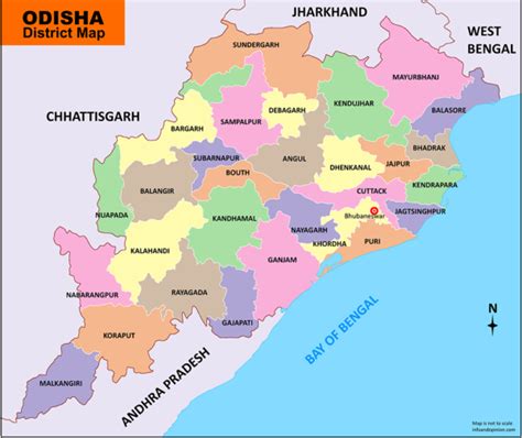 Physical Map Of Odisha